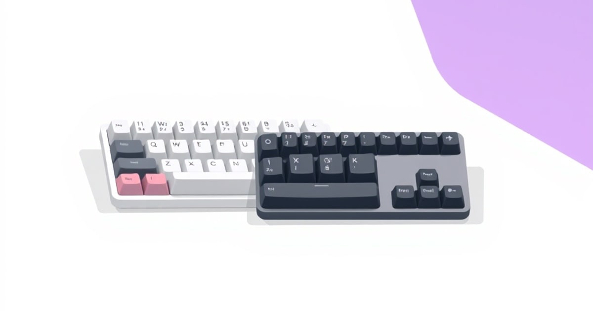 Low-profile mechanical keyboard with brown switches and keycaps being removed on a table