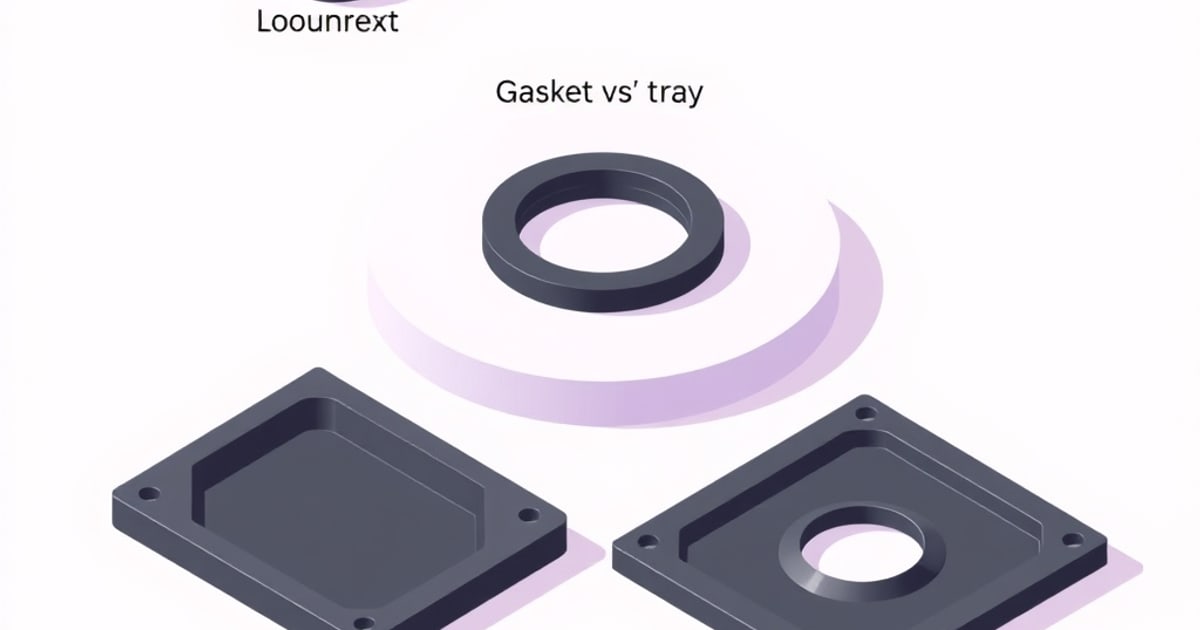 Isometric cross-section showing three mounting styles: gasket, tray, and top mount keyboard construction